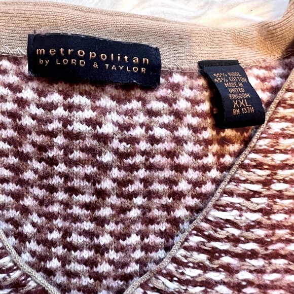 VINTAGE Metropolitan by Lord & Taylor V-Neck Women’s Wool & Cotton Sweater XXL - Picture 5 of 5